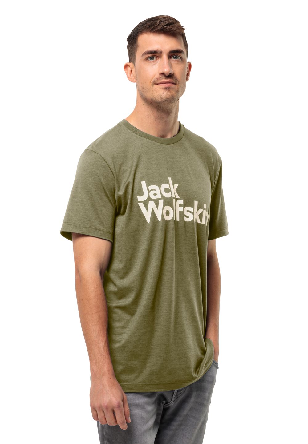 Jack Wolfskin Brand T-Shirt Men Functioneel shirt Heren L bruin bay leaf